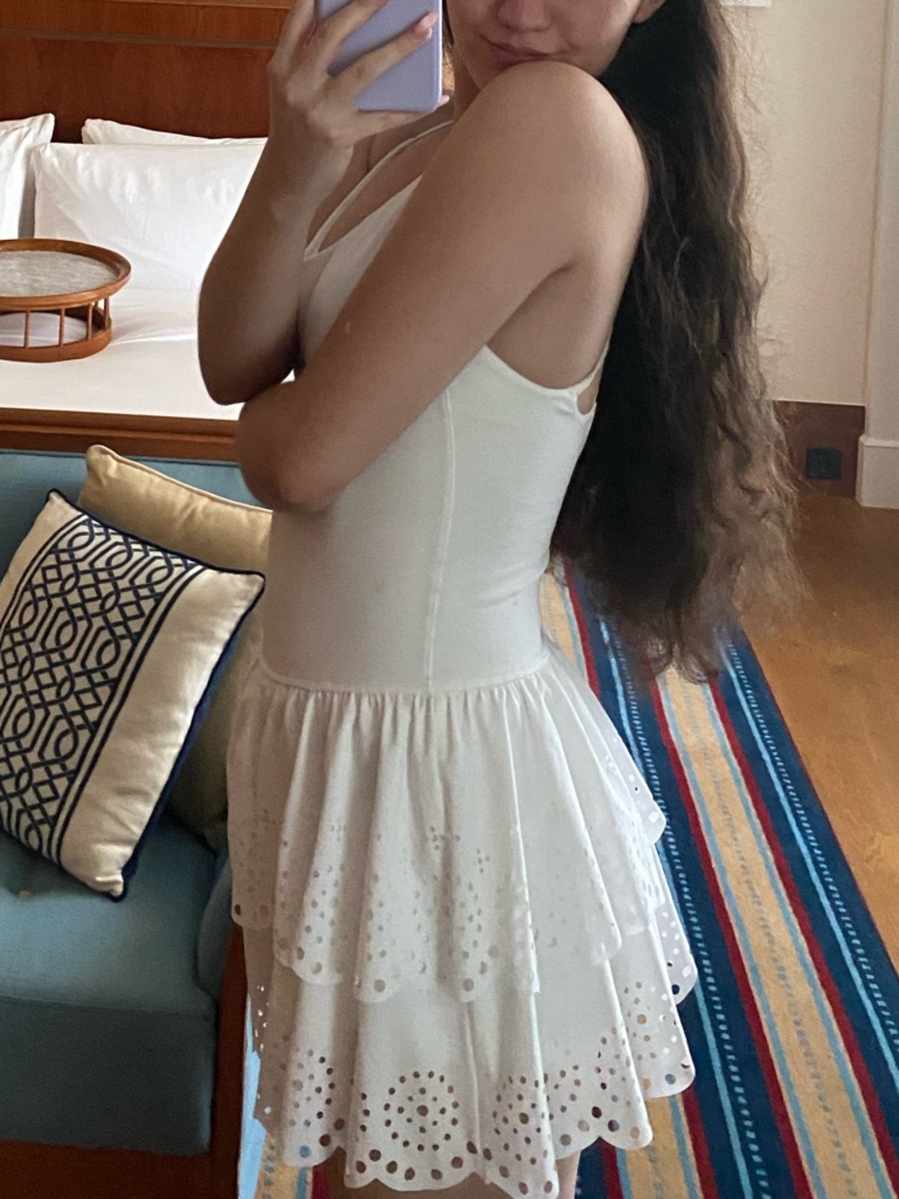 Aerie Offline White Eyelet Lace Tennis Dress - Picture 6 of 7